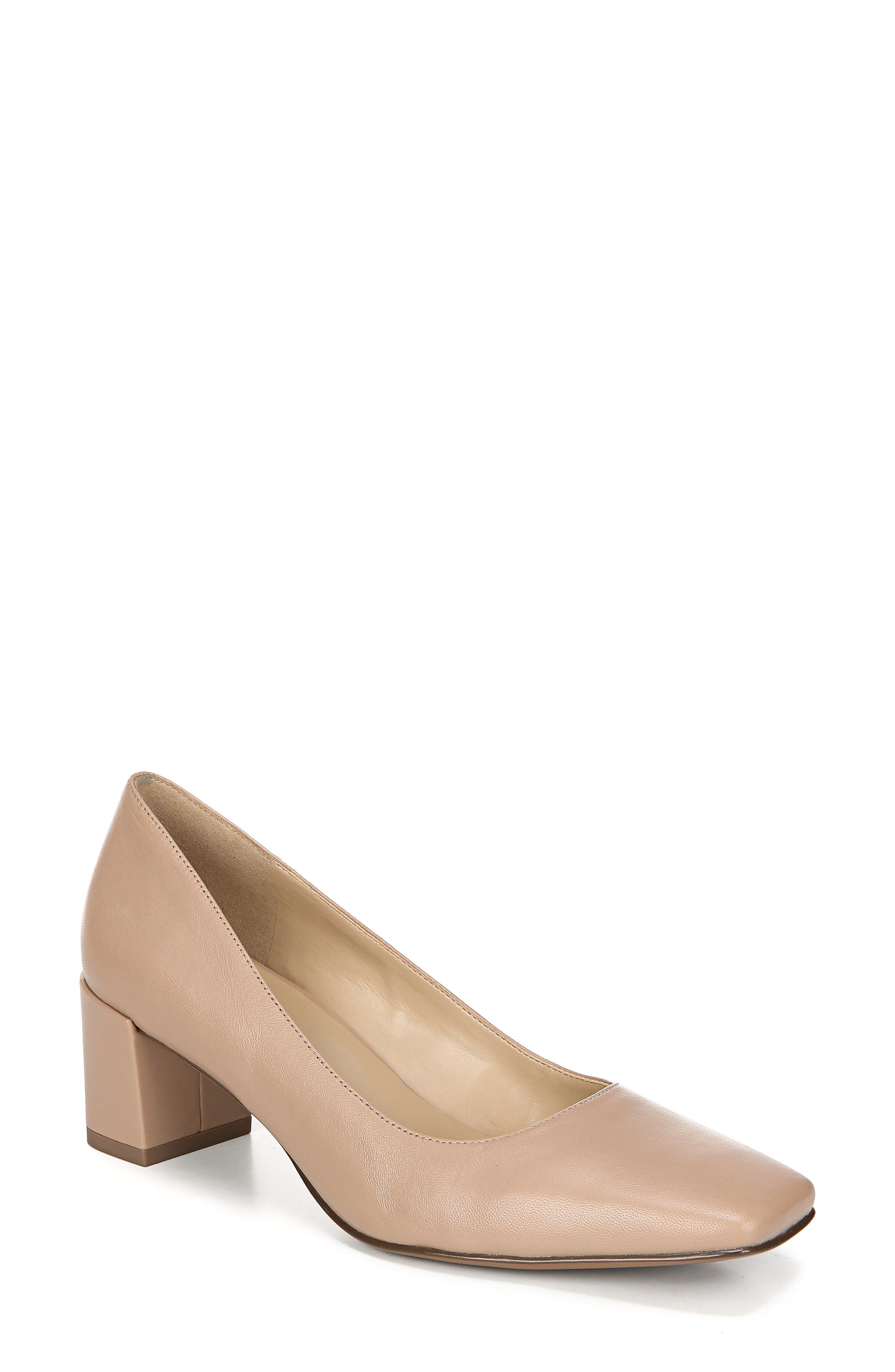 block heel nude pump