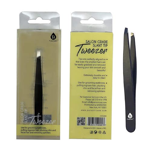 PURSONIC PURSONIC SALON GRADE SLANT TIP TWEEZER 