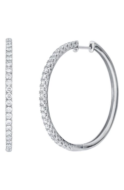 Audrey Diamond Hoop Earrings in 18K White Gold