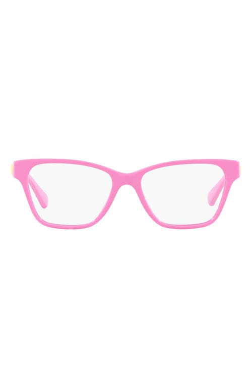 Versace Kids' 46mm Rectangular Optical Glasses in Pink at Nordstrom