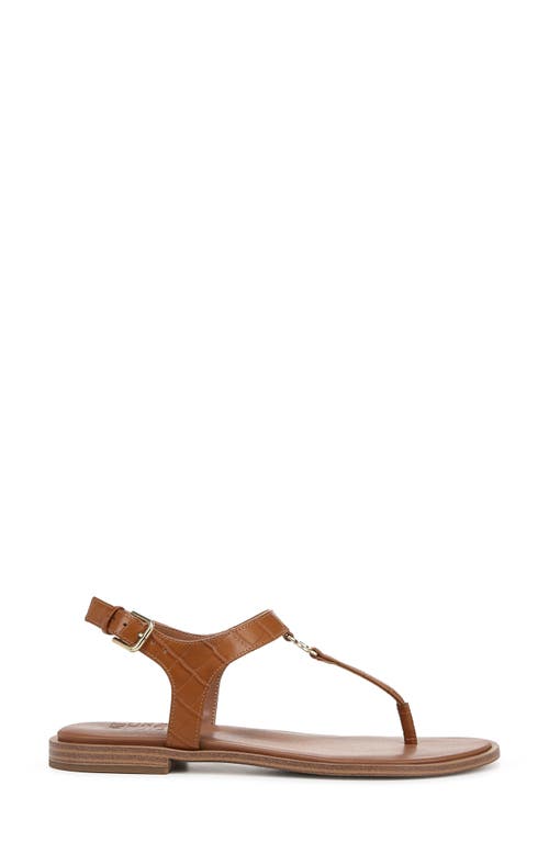 Naturalizer Lizzi T-strap Flat Sandals In English Tea Croco