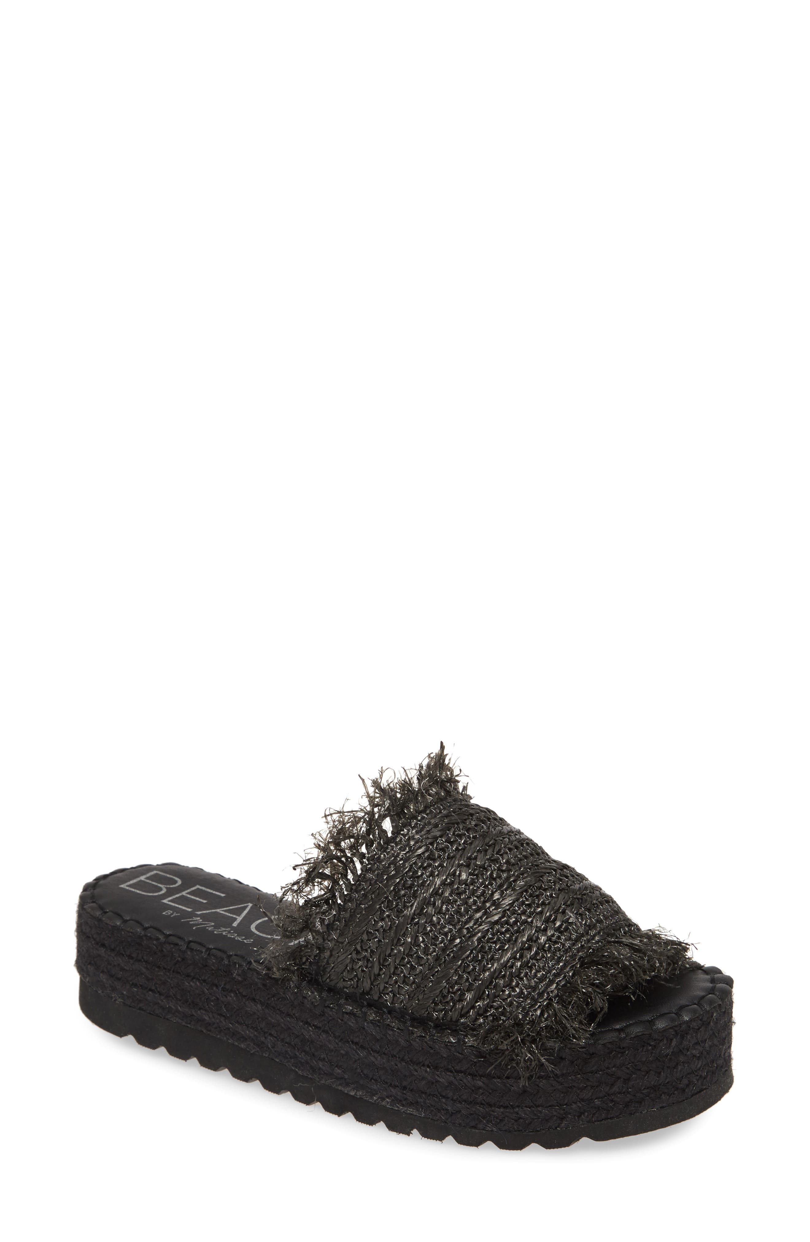 beach by matisse seashell fray womens flatform slide sandals