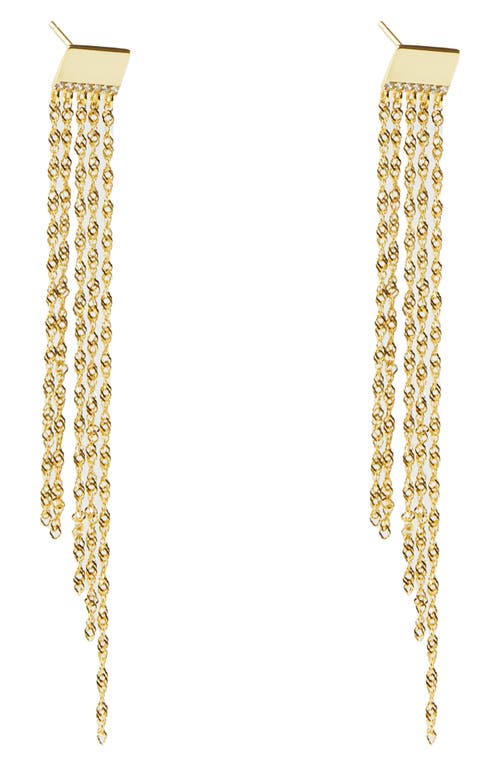 Cubic Zirconia Singapore Chain Earrings in Gold