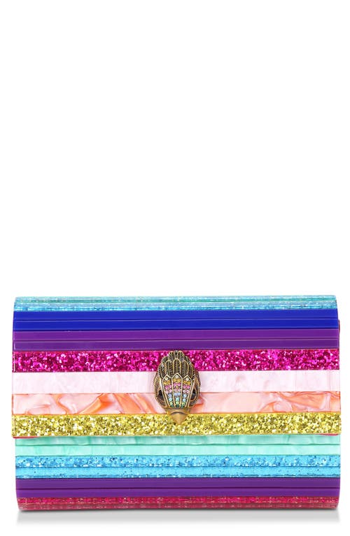 Kurt Geiger London Party Eagle Clutch in Pink/Blue Multi at Nordstrom