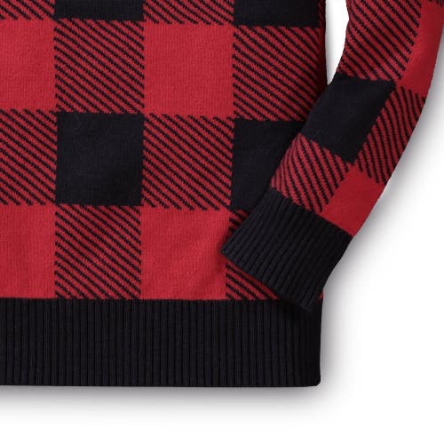 Hope & Henry Baby Boys' Organic Shawl Collar Sweater, Infant In Red Buffalo Check With Toggle