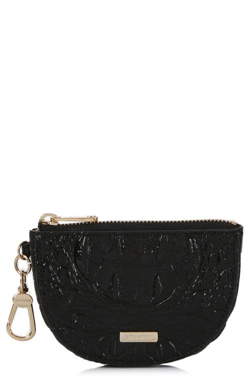 Brahmin Britt Croc Embossed Leather Coin Purse in Black 