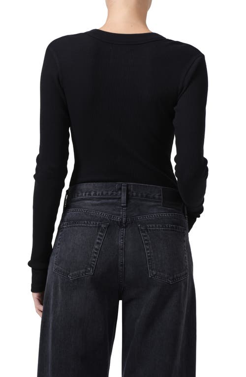 Citizen Of Humanity Citizens Of Humanity Varra Rib Henley In Black
