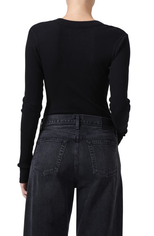 Shop Citizens Of Humanity Varra Rib Henley In Black