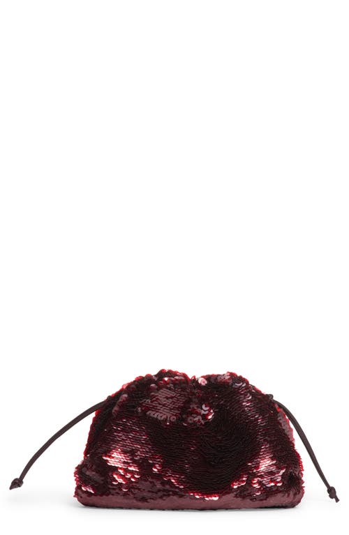 Bottega Veneta The Mini Pouch Sequin Crossbody Bag In Burgundy