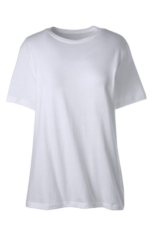 Lands' End Tall Short Sleeve Feminine Fit Essential T-shirt In White