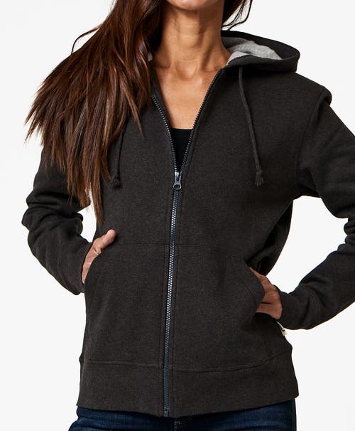 Shop Pact Organic Cotton Brushed Fleece Zip Hoodie In Charcoal Heather