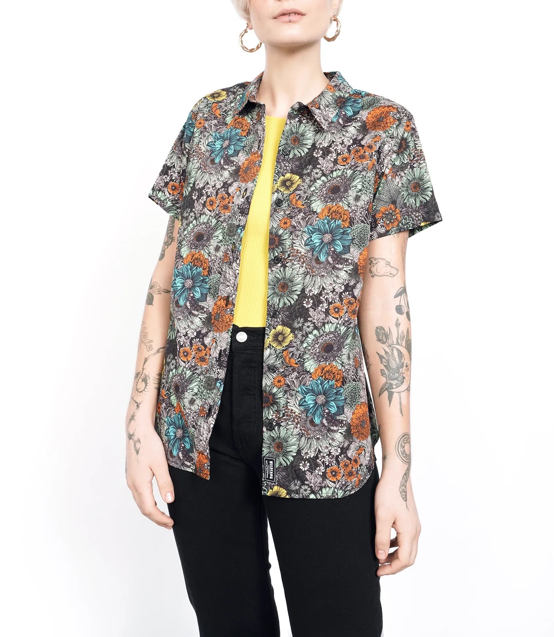 WILDFANG The Essential Button Up in Garden Multi Cover