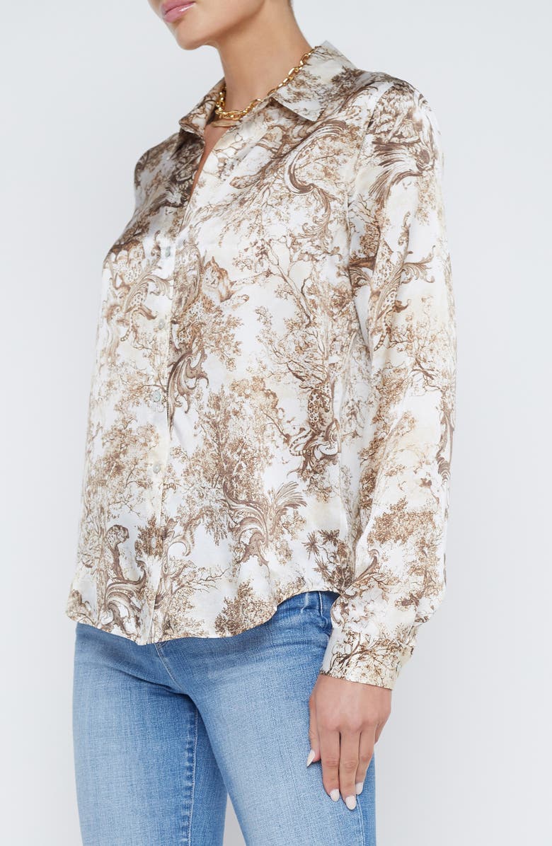 L'AGENCE Tyler Print Silk ButtonUp Shirt Nordstrom