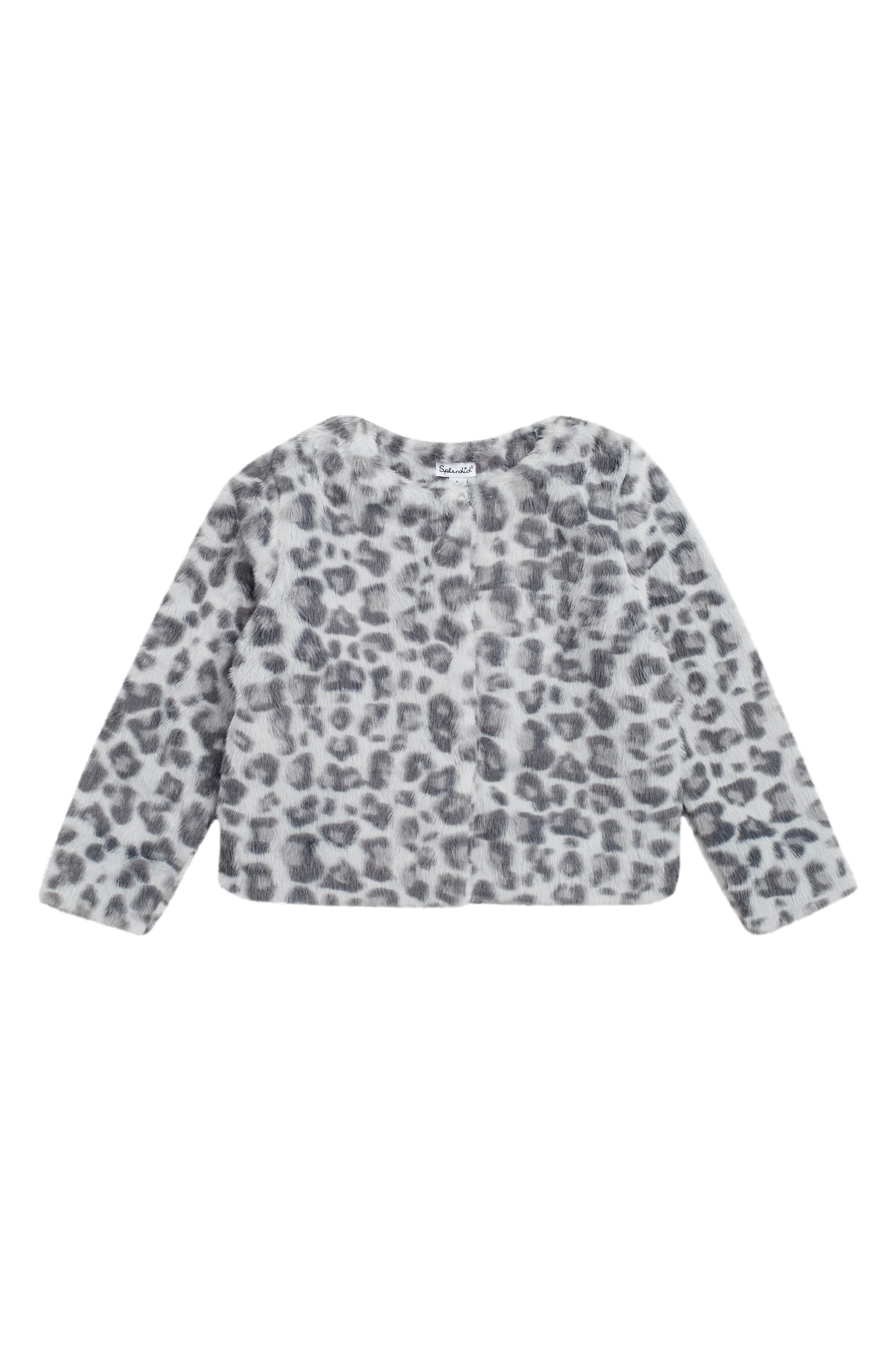 splendid leopard faux fur jacket