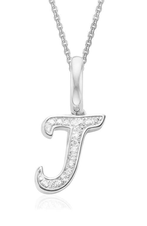 Shop Monica Vinader Alphabet Diamond Pavé Pendant Charm In Silver/diamond- J