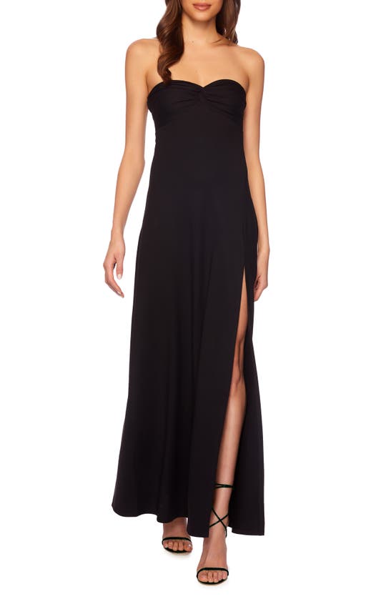 SUSANA MONACO TWIST FRONT STRAPLESS DRESS 