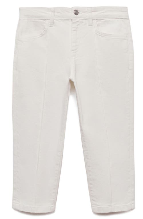Mango Jeans Slim Capri Decorative Stitching Off White In Off White