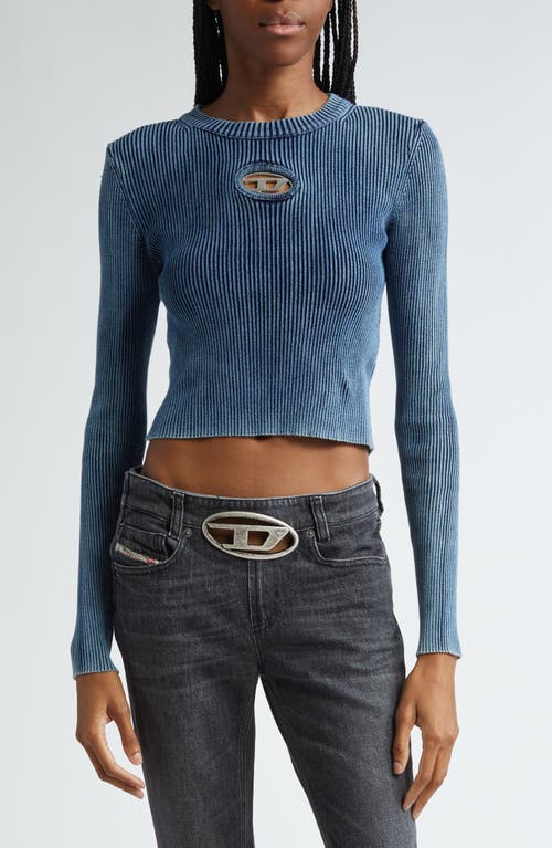 DIESEL M-Anchor Cotton Rib Sweater Blue at Nordstrom,
