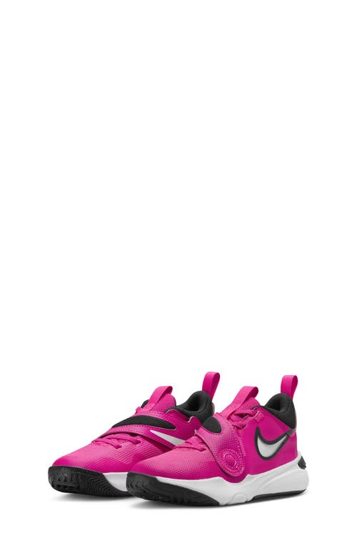 Shop Nike Kids' Team Hustle D 11 Basketball Sneaker In Fierce Pink/black/white