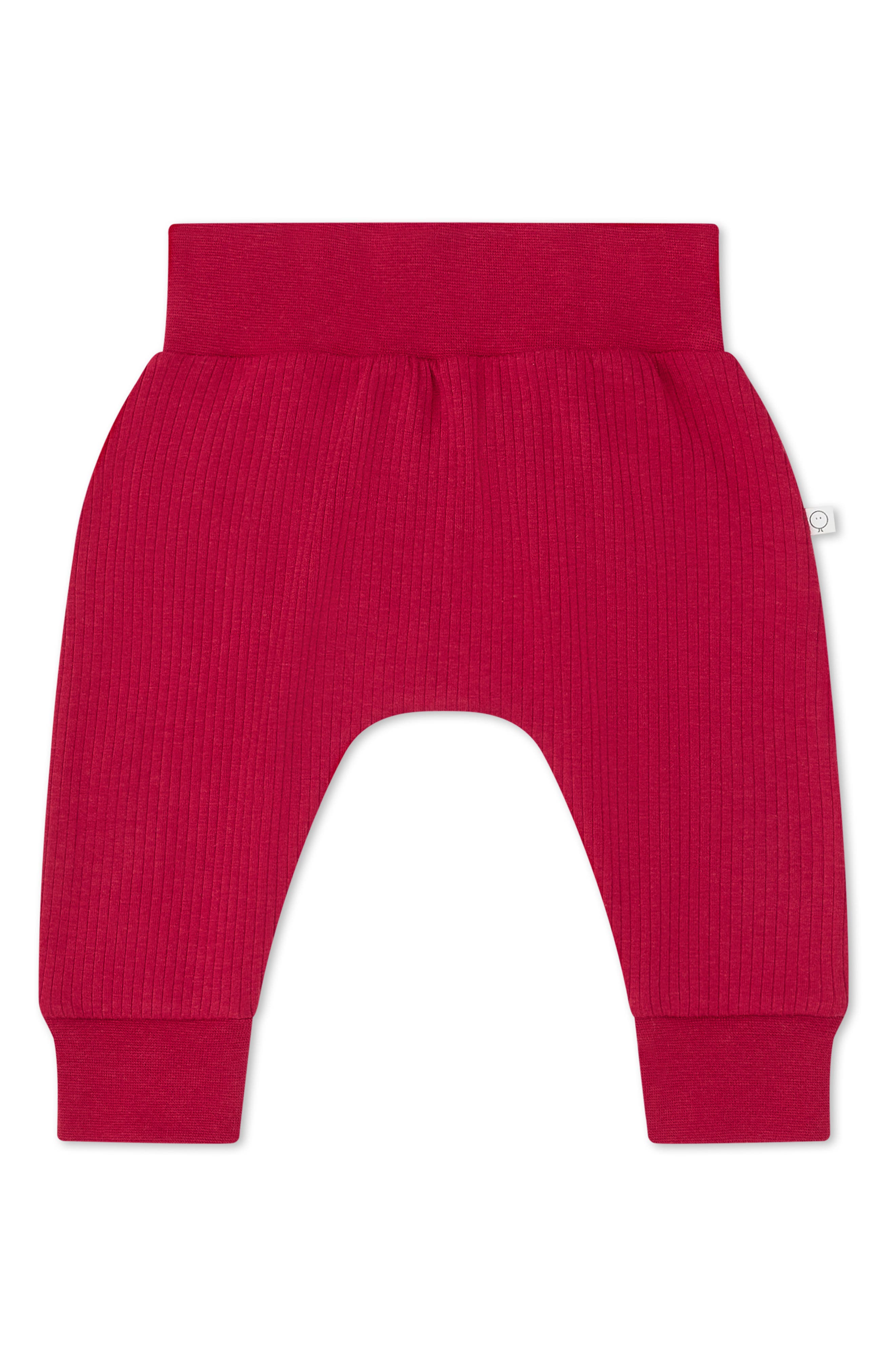 MORI Appliqué Bear Joggers in Santa And Red 