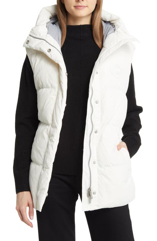 Canada Goose Rayla Belted Hooded Water Repellent & Wind Resistant 750 Fill Power Down Vest in North Star White