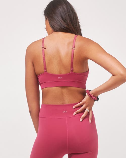 Rebody Active Uplift V Neck Sports Bralette In Fuschia/black