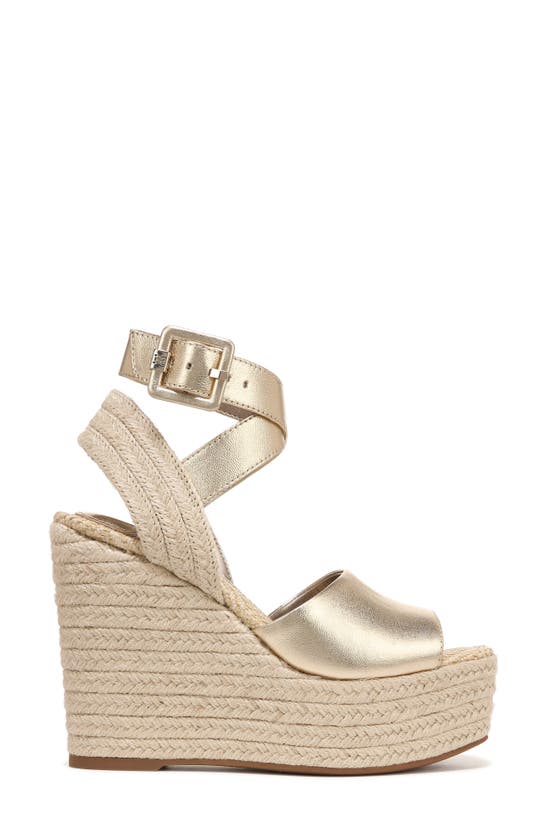 Sam Edelman Vada Espadrille Platform Wedge Sandal In Gold Leaf | ModeSens