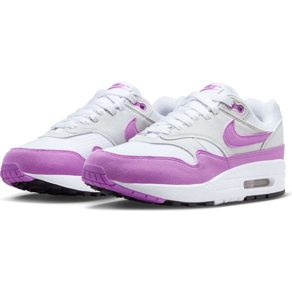 Nike Air Max 1 '87 Sneaker In Grey/fuchsia/white