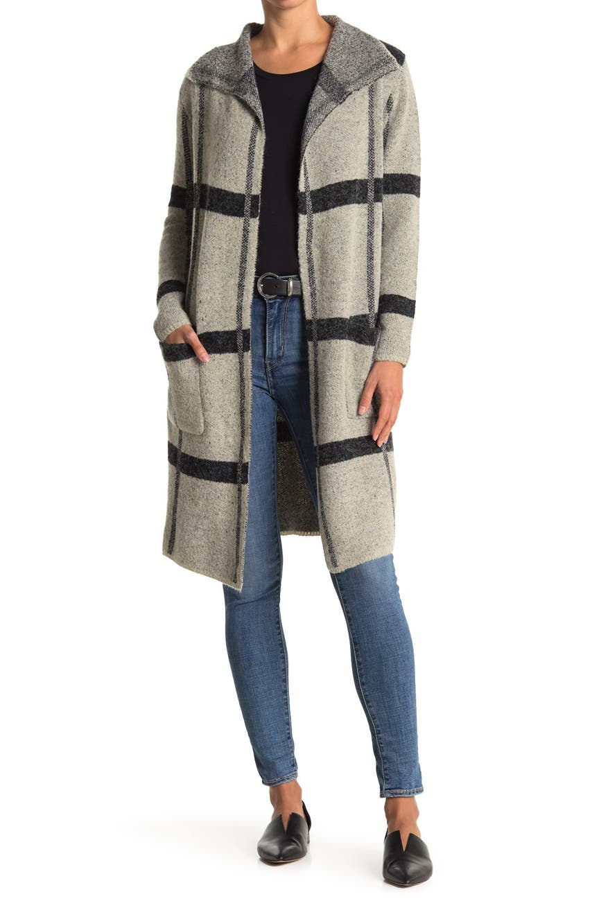 JOSEPH A Drape Collar Print Maxi Cardigan Sweater Coat Nordstrom Rack