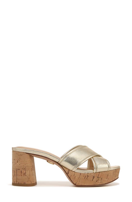 Shop Veronica Beard Dory Platform Slide Sandal In Platinum