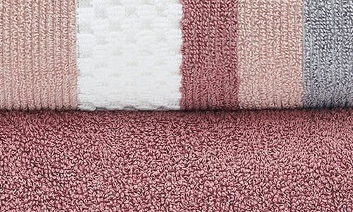 Modern Threads 6-piece Mixed Stripe & Solid Cotton Towel Set In Gold