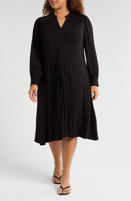 Universal Standard Long Sleeve Liquid Jersey Shift Dress In Black