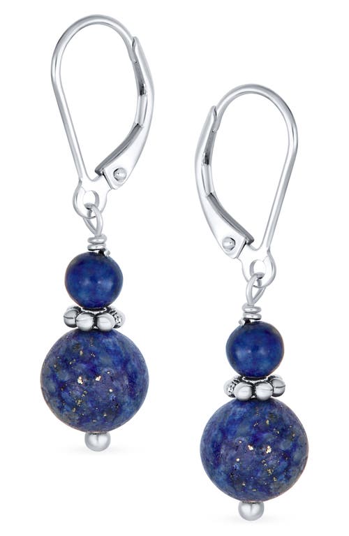 Bling Jewelry Resin Drop Earrings In Dark Blue