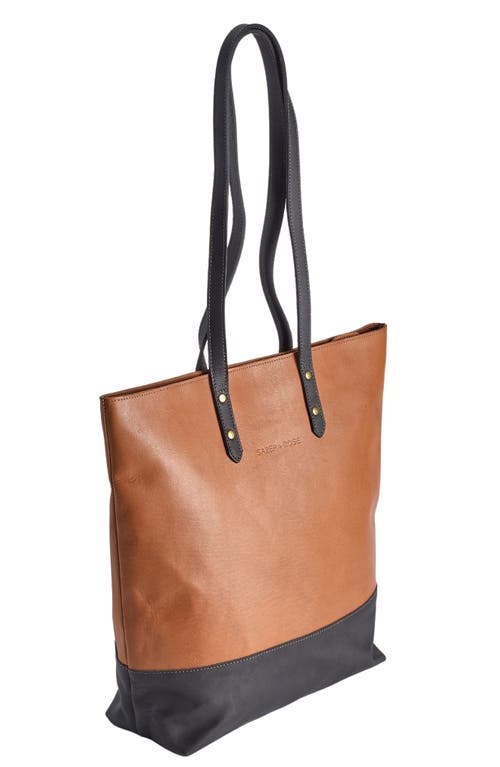 Sarep + Rose Kenya Large Leather Zipped Tote Bag In Cinnamon Brown