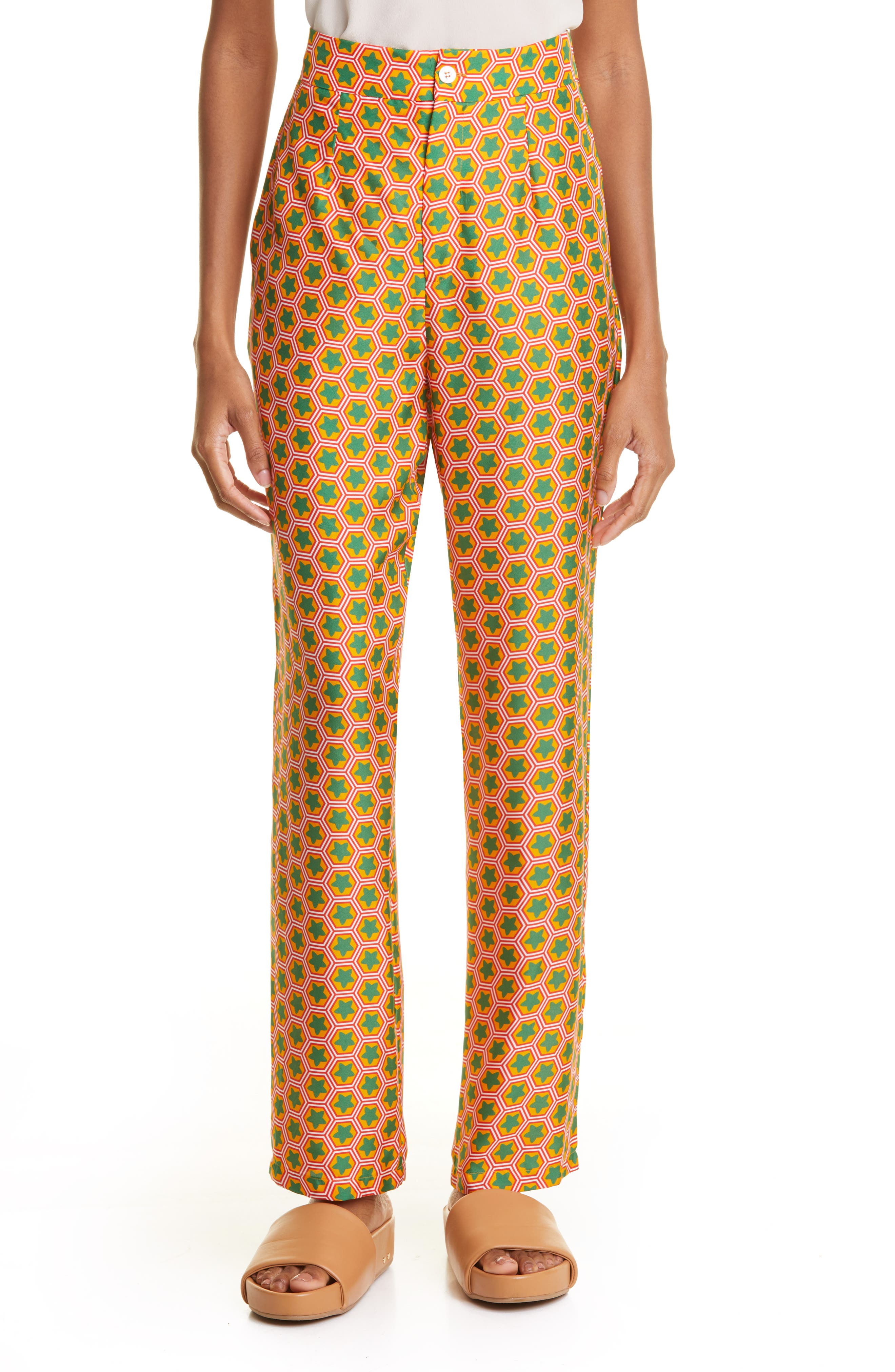 LISOU Star Print High Waist Straight 