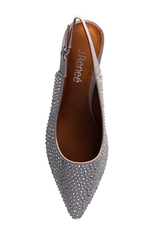 Shop J. Reneé Ferryanne Pointed Toe Slingback Pump In Steel Gray Satin/rhinestones