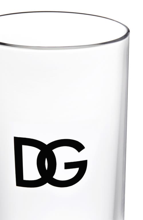 Shop Dolce & Gabbana Dolce&gabbana Dg Logo Set Of 2 Drinking Glasses In Clear