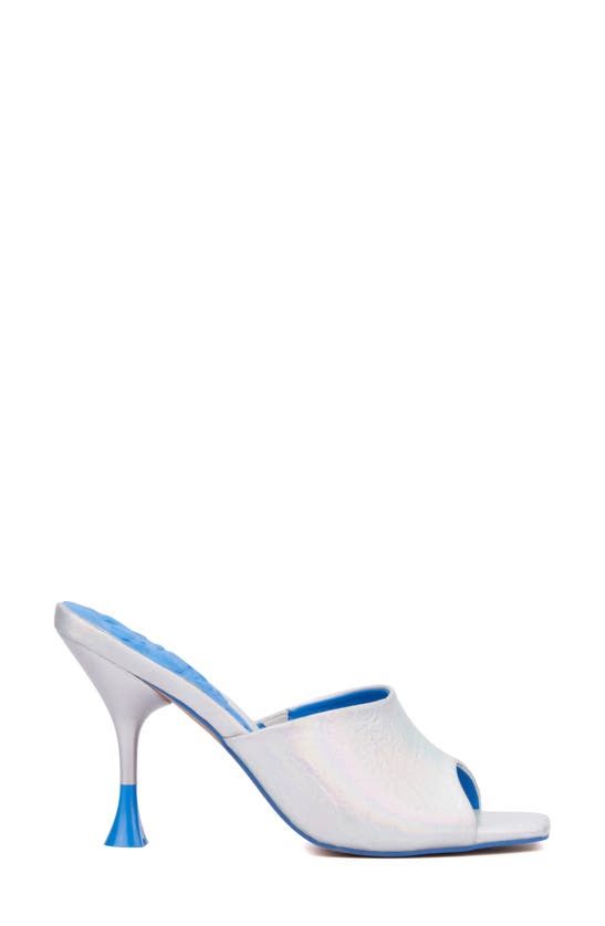 Shop Olivia Miller Unspoken Flare Heel Sandal In Silver