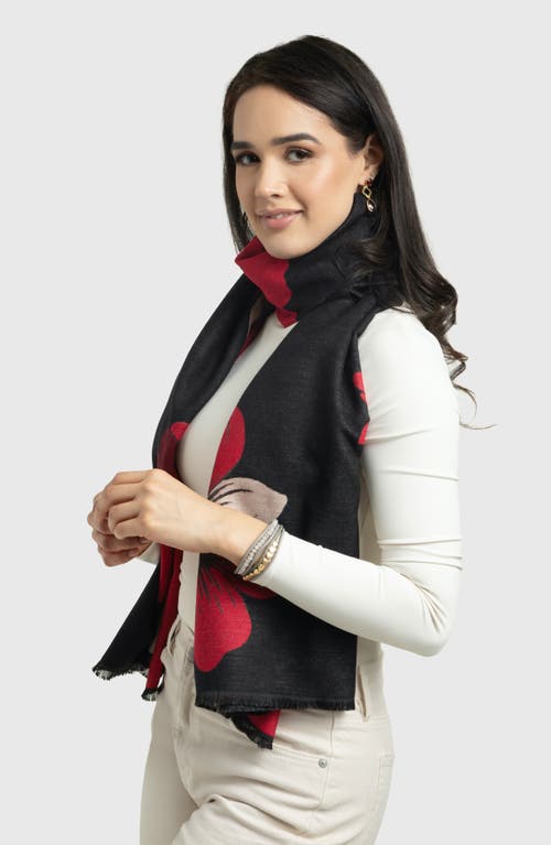 Saachi Shimmering Reversible Scarf In Black