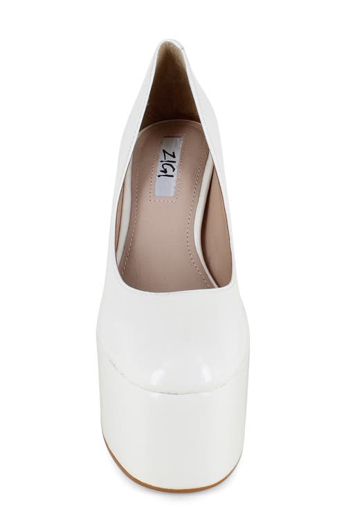 Zigi Giorgia Platform Pump In White Patent