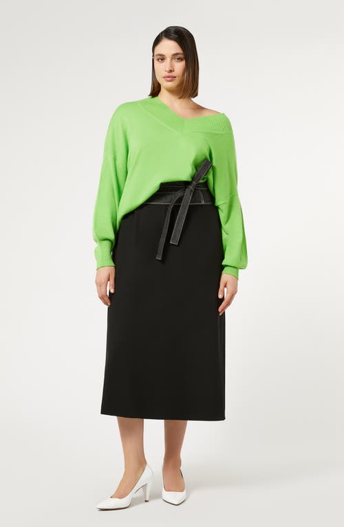 Shop Marina Rinaldi Jessy Cashmere Sweater In Lime