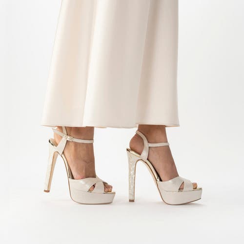 Freya Rose Freya Ankle Strap Pearl Platform Heel In Ivory