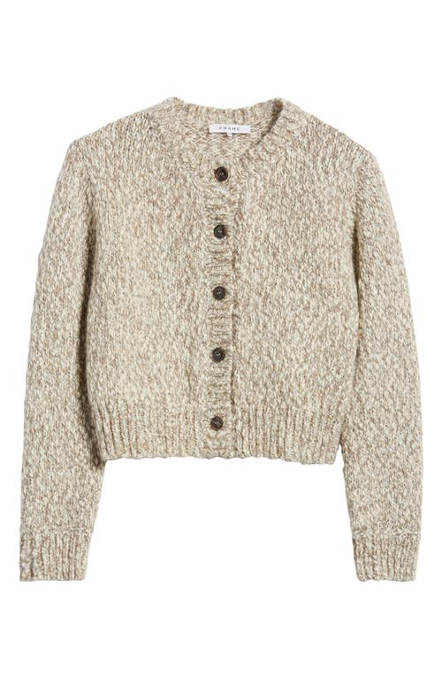 Shop Frame Marl Wool Blend Cardigan Sweater In Cream Multi