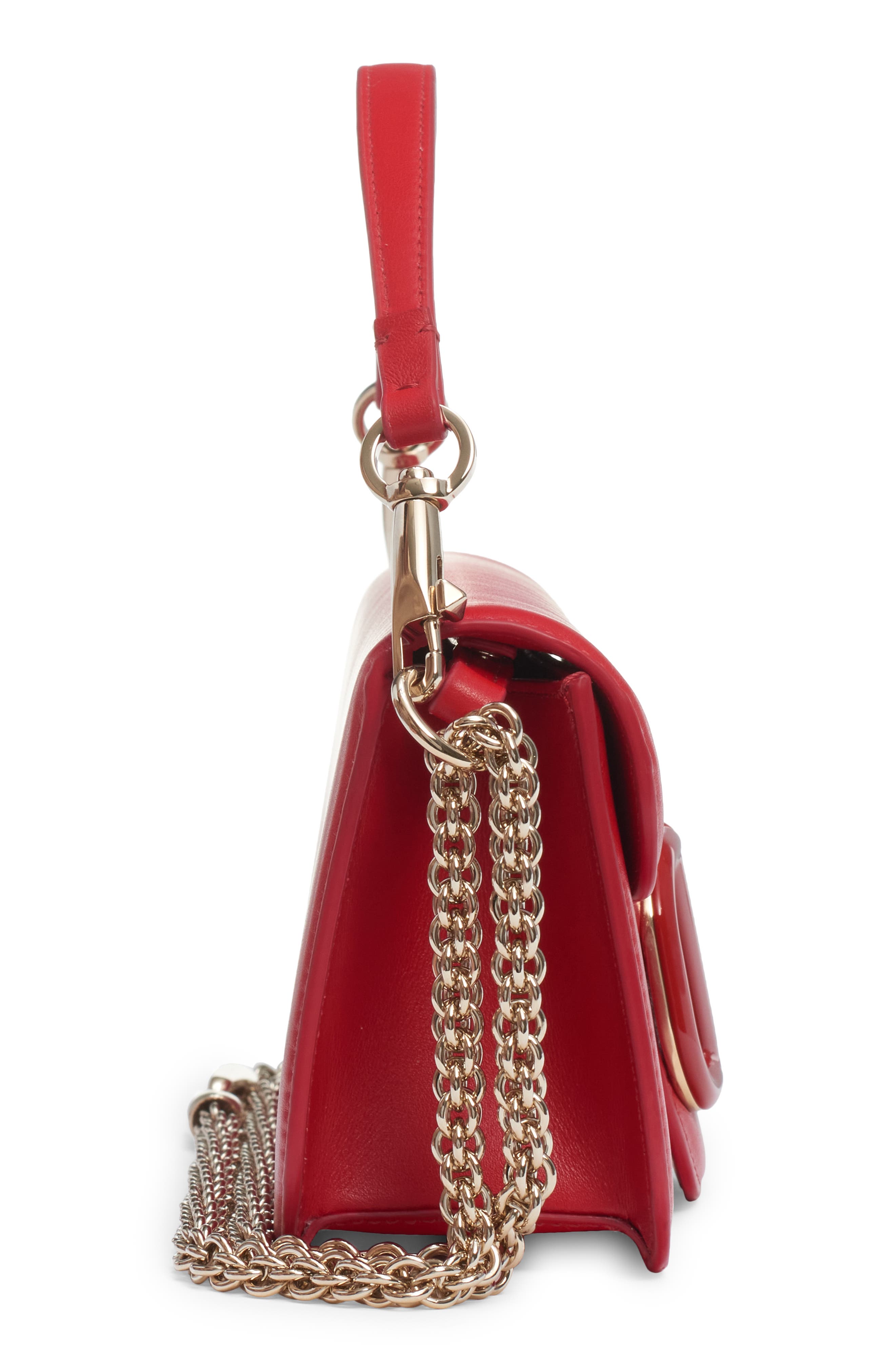 Valentino Garavani Vlogo Leather Wallet On A Chain In Gf9 Rose