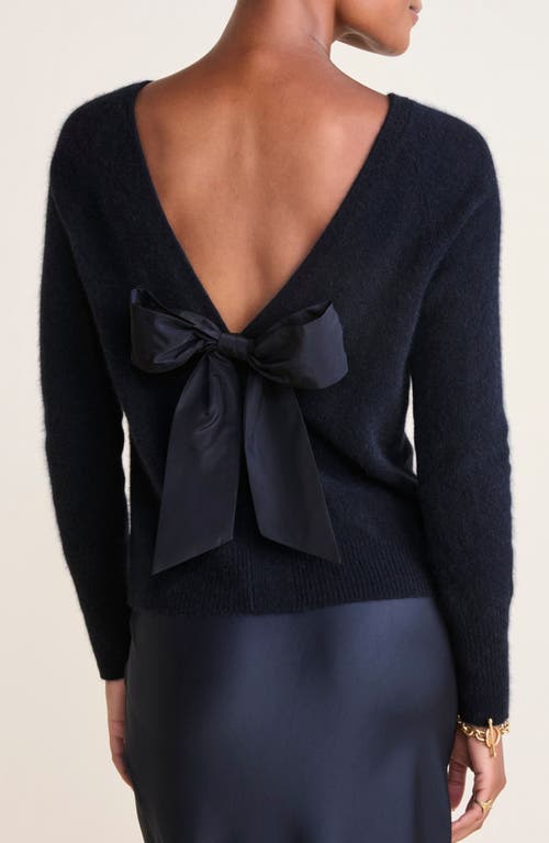 Shop Vineyard Vines Bow Back Merino Wool Blend Sweater In Nautical Navy