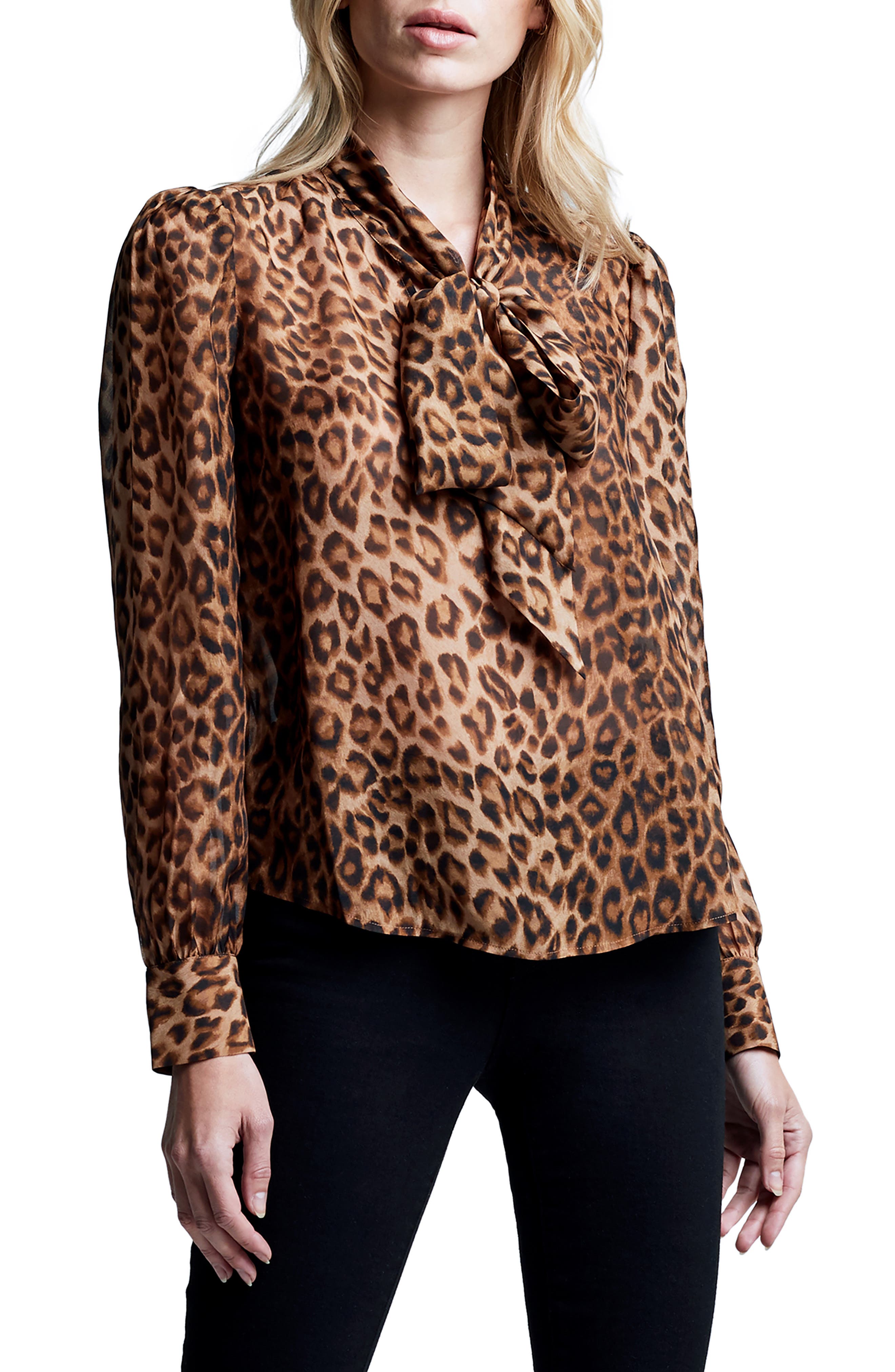 plus size leopard print blouse