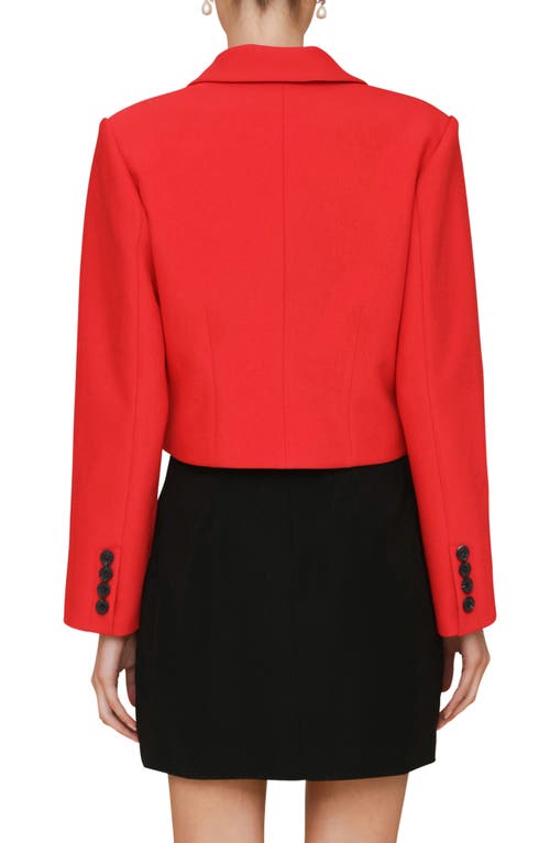 Shop Avec Les Filles Boxy Crop Blazer In Red