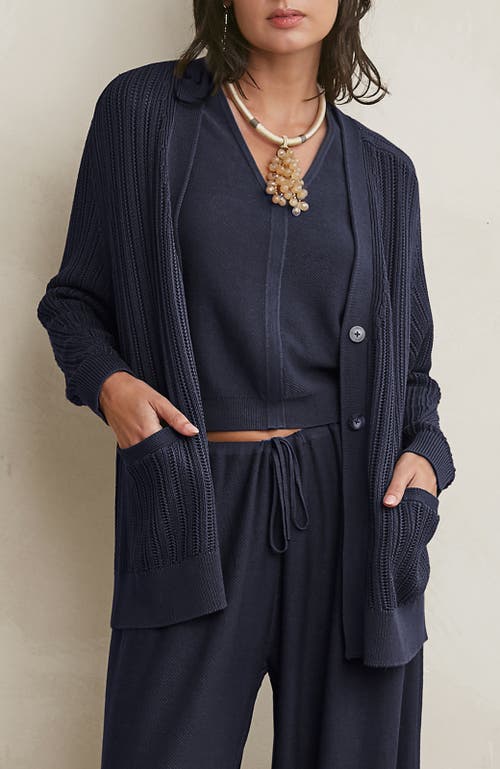 Shop Oyun Kai Boyfriend Cardigan In Midnight