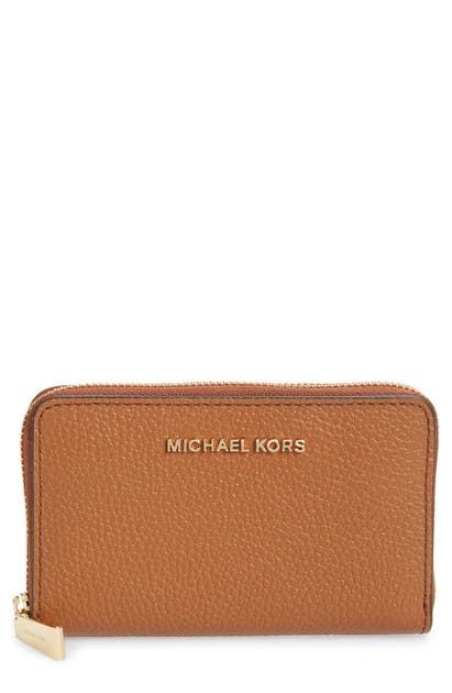Michael Michael Kors Small Za Leather Wallet In Luggage