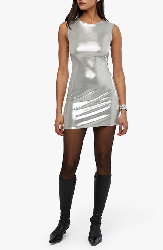 Shop Weworewhat We Wore What Metallic Body-con Dress In Silver